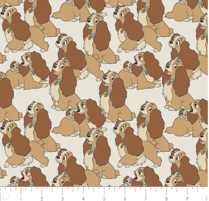 Disney's Lady and the Tramp Lady Stack Cream Cotton Fabric by the Yard - Image 1 of 1