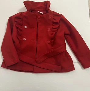 Kids Girl Crazy 8 Red Button/Strap Coat Size S(5-6) - Picture 1 of 12