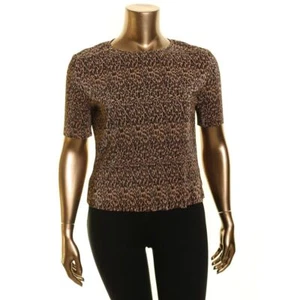THE FIFTH LABEL NEW Women's Brown Leopard Print Pleated Blouse Shirt Top L TEDO - Picture 1 of 2