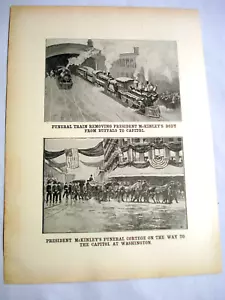 1901 2-seitige Bildseite Pres. McKinley Funeral Train, Cortege, Zugfahrt - Bild 1 von 2