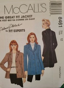 McCalls 8461 Sewing Pattern Misses Great Fit Lined Jacket Size 12 Uncut - Picture 1 of 3