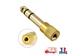 Prise Adaptateur Fiche JACK 6.35 mm vers 3.5 mm mâle femelle Audio Stéréo - Imagen 1 de 7
