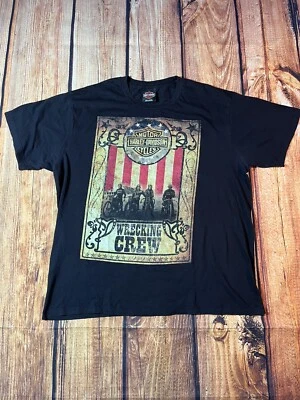Harley Davidson T-Shirt Mens Sz Large Black Las Vegas Wrecking Crew Motorcycles - Image 1 of 4