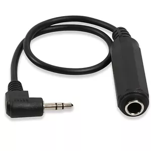 3.5mm 1/8" Male to 6.35mm 1/4" Female Right Angle Male Jack Stereo Adapter Cable - Picture 1 of 7