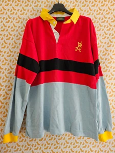 Maillot rugby rouge gris acrylique et coton Epsport 80'S vintage homme - L - Picture 1 of 6
