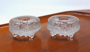Iittala Finland Ultima Thule Glass Candle Holder Clear Set of 2 Tapio Wirkkala B - Picture 1 of 23