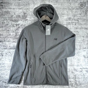 NWT New Balance Hooded Fleece Jacket - Grey - Men's Small - All Weather Comfort - Picture 1 of 18
