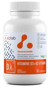 - Vitamin D3 K2 60 Capsules - K2 MK-7 D3 Vitamin Supplement - Healthy Bones H... - Picture 1 of 8