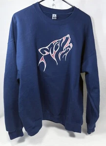 Besticktes Sweatshirt heulender Wolf Navy Herren XL - Bild 1 von 4