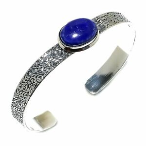 Blue Sapphire Gemstone Handmade Ethnic Cuff Bracelet Adjustable