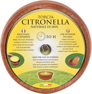 Citronella Candle Fly Deterrent Large Terracotta Pot Garden Outdoor 10 Hour Burn - Picture 1 of 3