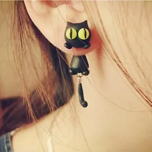 1 Pair Fashion Jewelry Women's 3D Animal Cat Polymer Clay Ear Stud Earring^qk - Bild 1 von 12