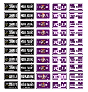 Modellauto Gerichtsmediziner Bestatter Nummernschilder Etiketten Maßstab 1:18  - Bild 1 von 1