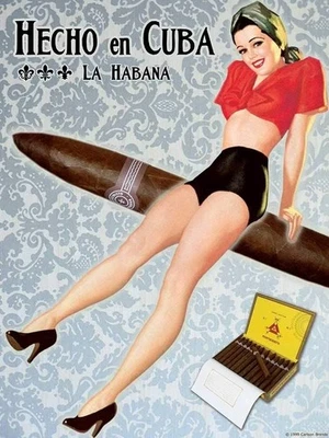 Havana HECHO EN CUBA Box No. 2 Habana Pinup Girl | Cuban Cigar Art Print Poster - Image 1 of 4