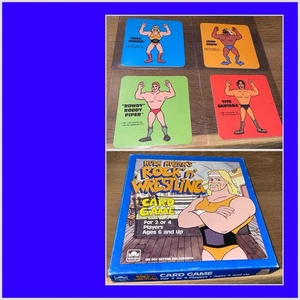 1985 Hulk Hogan Rock N Wrestling Kartenspiel 4 Spielkarten mit Box & Anleitung! - Bild 1 von 8