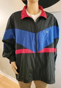 Vtg USA Olympics Windbreaker Jacket 2XL By JCPenney Nylon Shell Black Blue Red - Picture 1 of 13