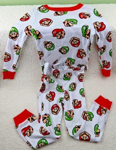 Nintendo Super Mario Size 4 White & Red 2 Piece Pajama Set - Picture 1 of 4