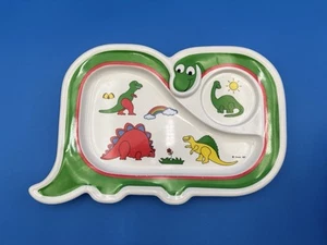 Vintage 1987 Oneida Dinosaurier teilt Kleinkind Teller - Bild 1 von 3