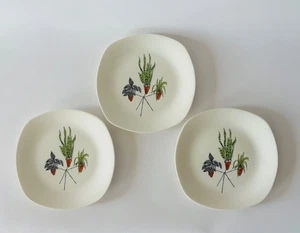 Vintage Midwinter Pottery Plant Life Tea Plate x 3 Terence Conran 1950s - Picture 1 of 7
