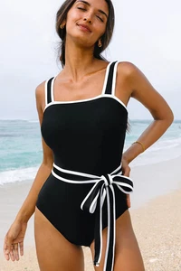 Celine Edge Belted One Piece Swimsuit - Picture 1 of 5