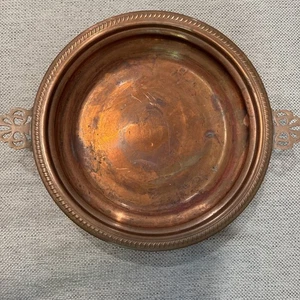 READING TUBE CORP. Vintage COPPER PAN WITH BRASS HANDLES EUC - Picture 1 of 5
