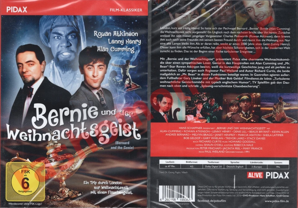DVD BERNARD AND THE GENIE Lenny Henry Alan Cumming Rowan Atkinson Region 2 NEW - Image 1 of 1