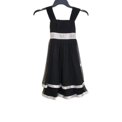 Vestido My Michelle Niñas Talla 10 Forrado Negro/Blanco  Foto 1 de 4