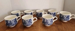 Set 8 tazzine da tè caffè Churchill Blue Willow China - Foto 1 di 7
