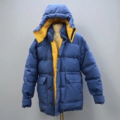 The North Face Brooks Range Parka Down Jacket Mens XL Blue Vintage Brown Tag - Image 1 of 4