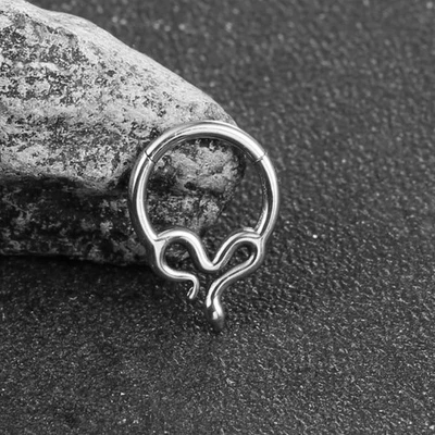 Anillos nariz serpiente punk titanio ASTM F136 1 PIEZA TABIQUE CLICKER CARTÍLAGO TRAGUS Foto 1 de 4