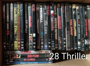 28 Thriller DVD's Movies Most Are Blockbuster Action Adventure DVD Lot w/Cases - Picture 1 of 3