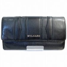 BVLGARI AL?G12?33772 Black Leather Bifold Wallet Men's Free Shipping [Used]