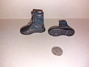 1/6 DID 1/6 Scale Black canvas and Leather Tactical Military / SWAT laceup boots - Picture 1 of 2