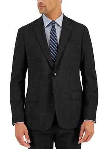 ARMANI EXCHANGE MEN'S SLIM-FIT WINDOWPANE WOOL JACKET COLOR BLACK SIZE 46R NEW - Picture 1 of 10