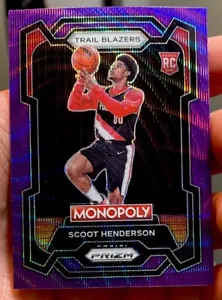 2023-24 Panini Prizm Monopoly SCOOT HENDERSON Rookie Purple Wave TRAILBLAZER (b) - Picture 1 of 4