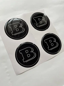 4x Brabus Silikon Felgenemblem Aufkleber Nabenkappen Mitte Radkappe Logo Decal - Bild 1 von 6