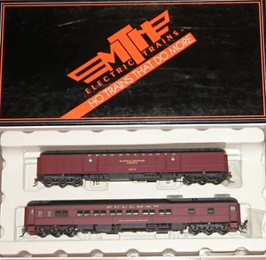 HO MTH 80-40002 2 CAR HEAVYWEIGHT BAGGAGE SLEEPER PASSENGER SET PENNSYLVANIA PRR - Picture 1 of 1