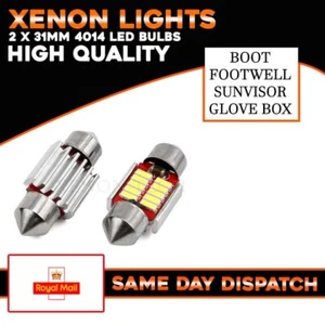 2 x 31mm 10SMD Interior LED bulb 6000K Xenon White Festooon Error Free Dome Boot - Picture 1 of 1
