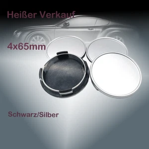4 x 65 mm hub caps black/silver hub cap wheel cover hubcaps universal - Picture 1 of 19