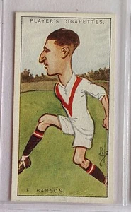 Frank Barson Manchester United Football Caricatures 1926 John Player Card (B5) - Picture 1 of 2