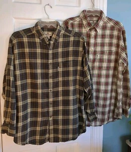 2 Stück Woolrich Flanellhemden Herren Gr. Large kariert 100% Baumwolle  - Bild 1 von 19