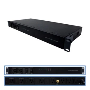 15A Power Conditioner & Sequencer w/ 8+2 Outlets & 3 Zones EMI RFI 1U Rack Mount - Picture 1 of 4