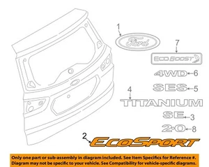 FORD OEM 18-22 EcoSport Back Door Exterior Trim-Nameplate CN1Z7442528A - Bild 1 von 2