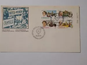 WOMEN'S VOTING 1981 CANADA FDC BLOCK OF 4 BEAUTIFUL COVER! - Picture 1 of 1