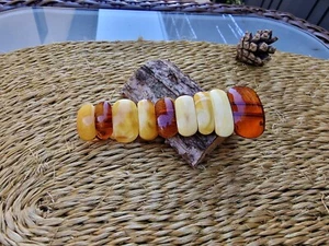Vintage Natural 19.00 gr. Butterscotch Egg Yolk Baltic Amber Bracelet - Picture 1 of 10