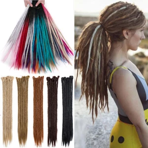 Long Dreadlock Hair Extensions 100% Handmade Faux Locs Twist Braids Thick Dreads - Picture 1 of 51