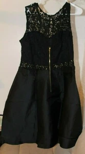 NEW WOMEN'S PLUS SIZE SEXY BLACK HIGH LOW DRESS WITH LACE ACCENTS XL, XXL, - Picture 1 of 8