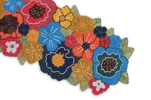 Floral Beaded Table Runner, Multicolor Table Runner, Spring Tableware 13X36 Inch - Picture 1 of 12