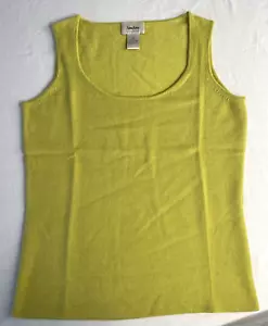 Neiman Marcus Women’s Cashmere Sleeveless Top Green Size M Spring Easter SOFT! - Picture 1 of 4