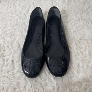 Tory Burch Black Patent Leather Ballet Flats Shoes Women’s Size 7.5 Authentic - Picture 1 of 9